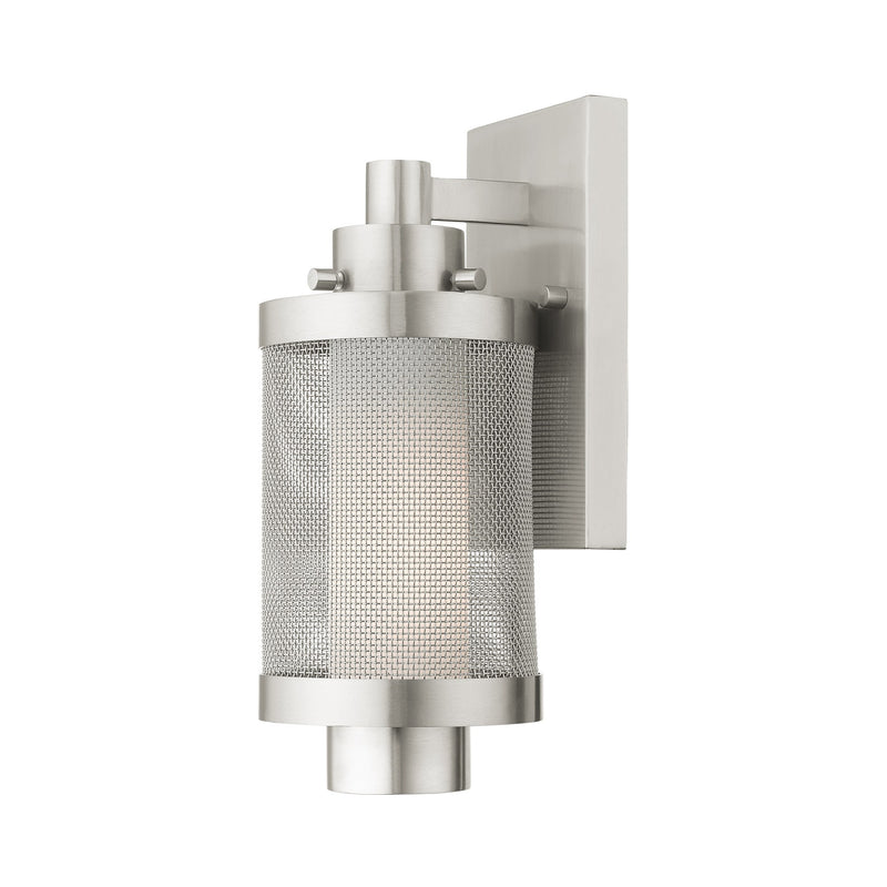Nottingham Small Outdoor Wall Lantern in Brushed Nickel