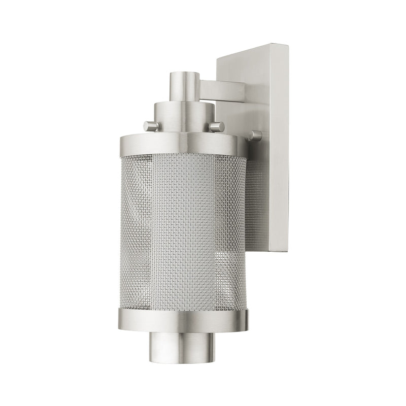 Nottingham Small Outdoor Wall Lantern in Brushed Nickel