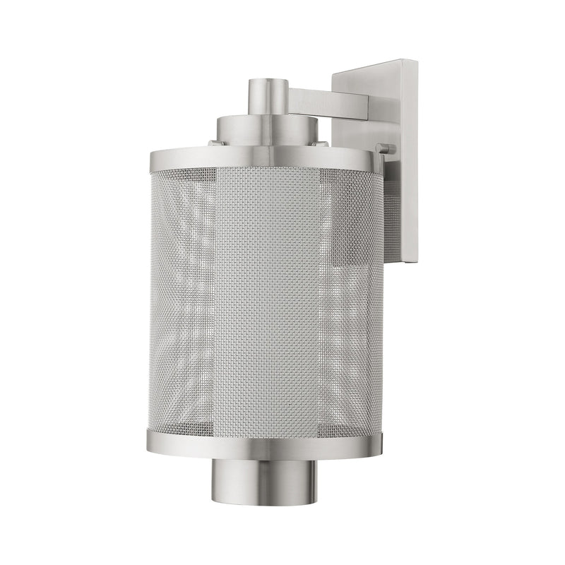 Nottingham Large Outdoor Wall Lantern in Brushed Nickel
