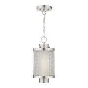 Nottingham Medium Outdoor Pendant Lantern in Brushed Nickel