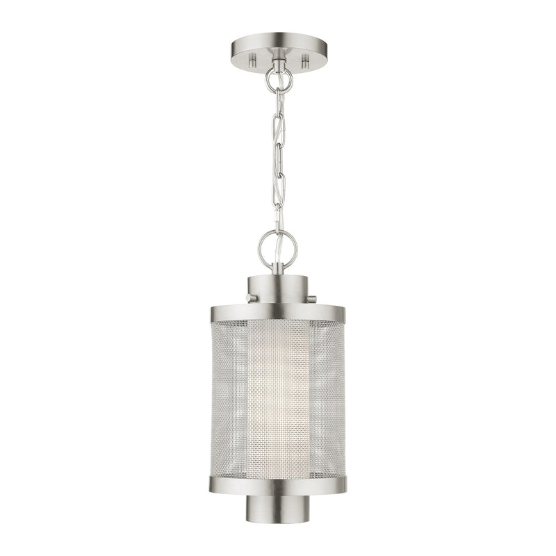 Nottingham Medium Outdoor Pendant Lantern in Brushed Nickel