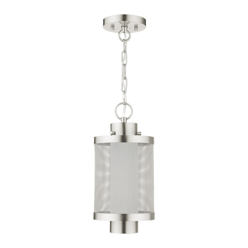 Nottingham Medium Outdoor Pendant Lantern in Brushed Nickel