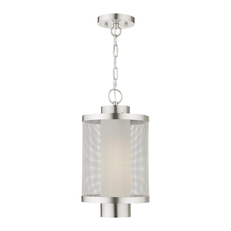 Nottingham Large Outdoor Pendant Lantern in Brushed Nickel