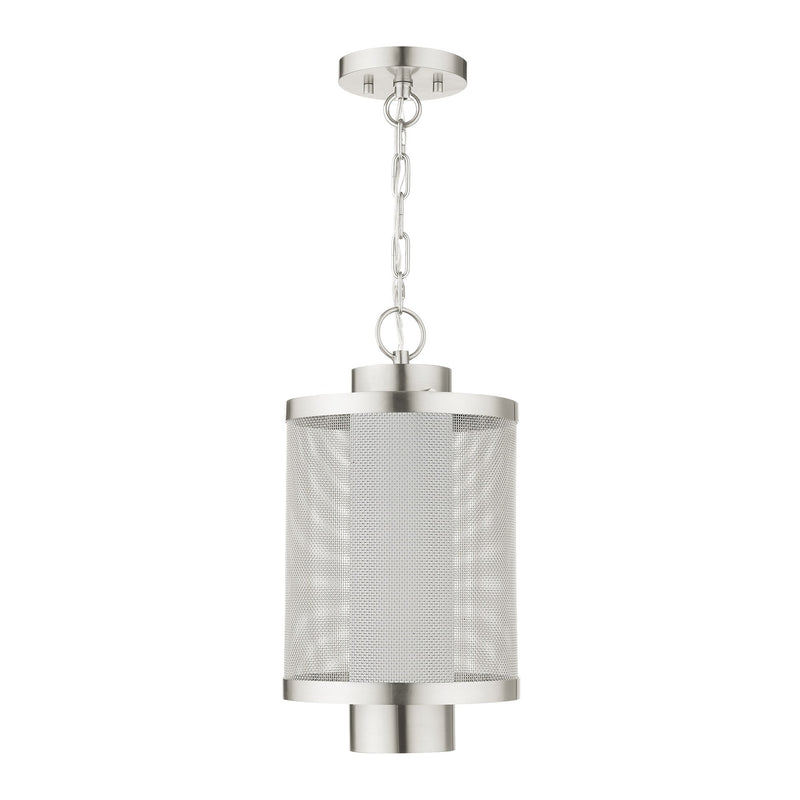 Nottingham Large Outdoor Pendant Lantern in Brushed Nickel