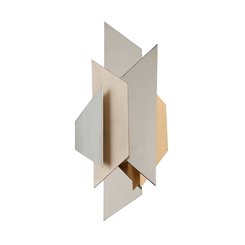 Modernist Wall Sconce in Pol Ss W Silver/gold Leaf
