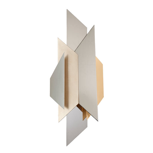 Modernist 2-Light Wall Sconce in Pol Ss W Silver/gold Leaf