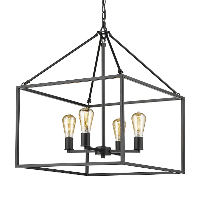 Wesson 4-Light Chandelier in Matte Black