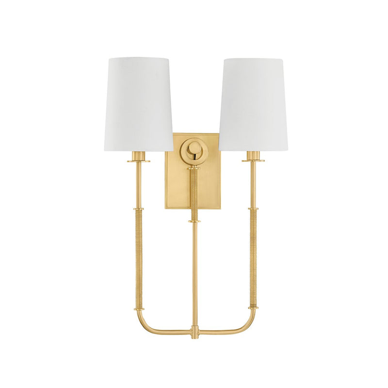 Glenmont 2-Light Wall Sconce in Aged Brass
