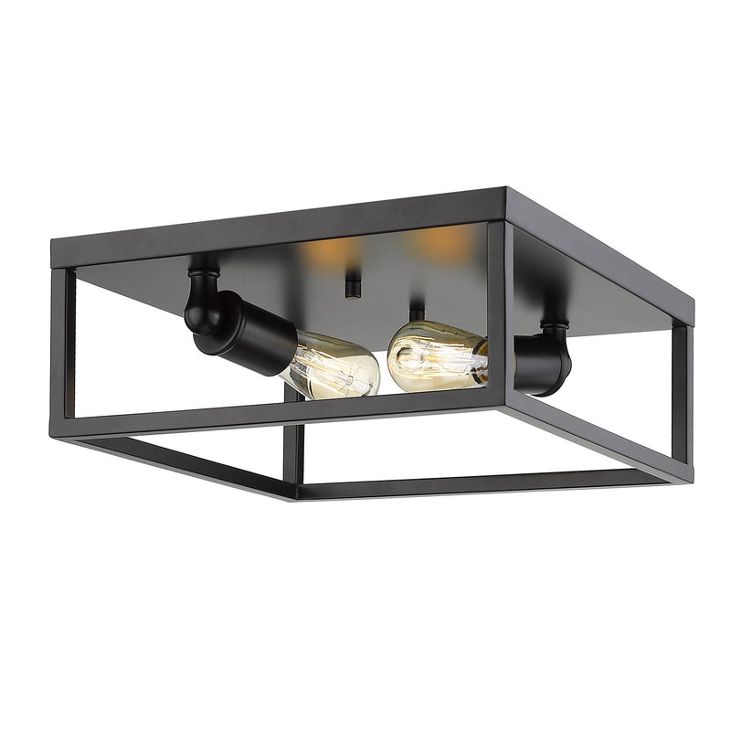 Wesson 2-Light Flush Mount in Matte Black