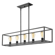 Wesson 5-Light Linear Pendant in Matte Black