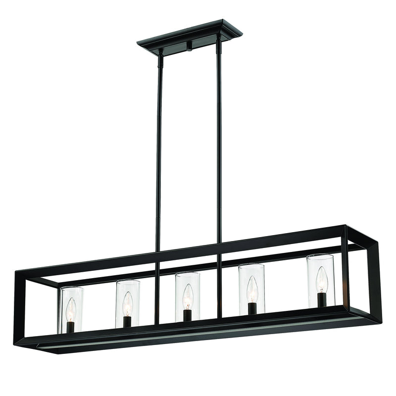 Smyth 5-Light Linear Pendant in Matte Black
