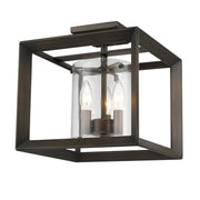 Smyth 3-Light 12" High Semi-Flush Mount in Gunmetal Bronze