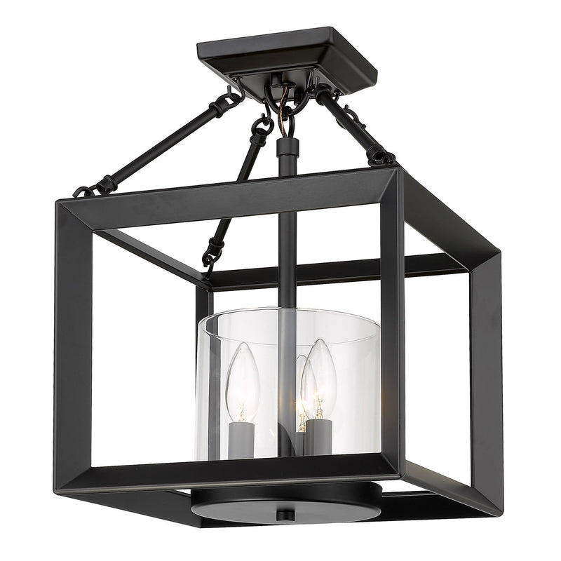 Smyth 3-Light 17" High Semi-Flush Mount in Matte Black