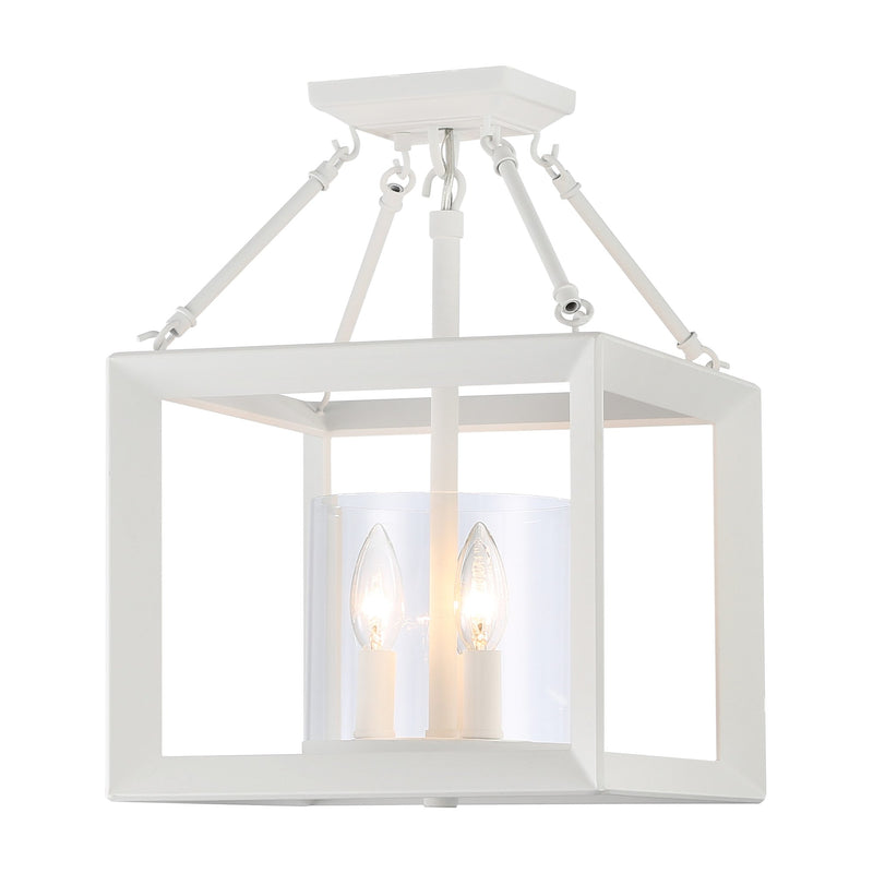 Smyth 3-Light 17" High Semi-Flush Mount in Natural White