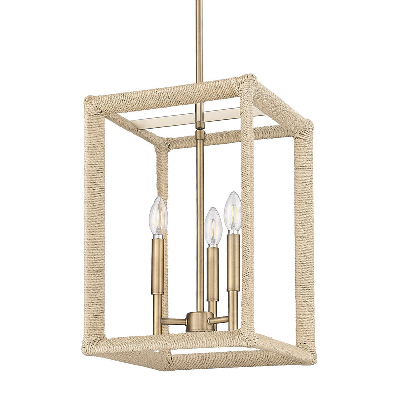 Kimber 3-Light Lantern Pendant in Modern Brass
