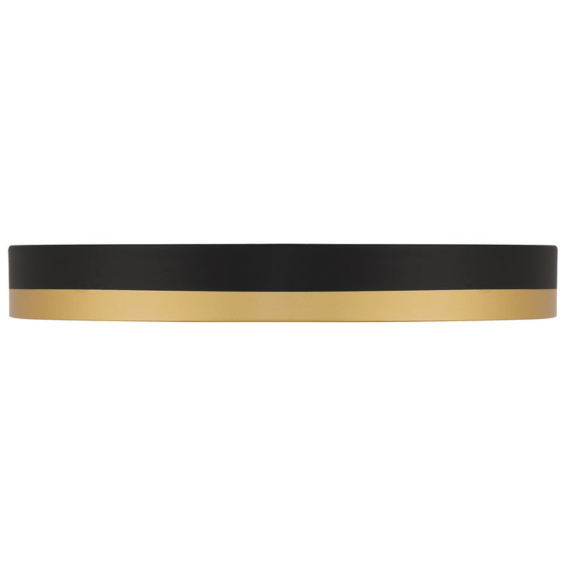 Coco LED Flush Mount in Black W/antique Brushed Brass