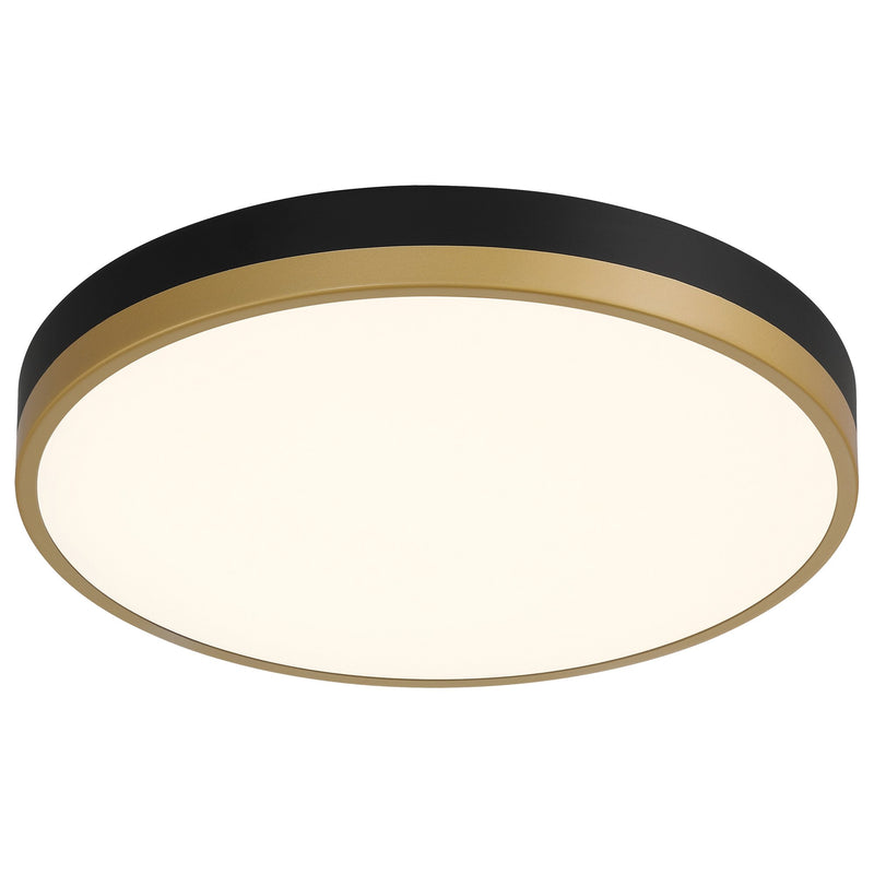 Coco LED Flush Mount in Black W/antique Brushed Brass