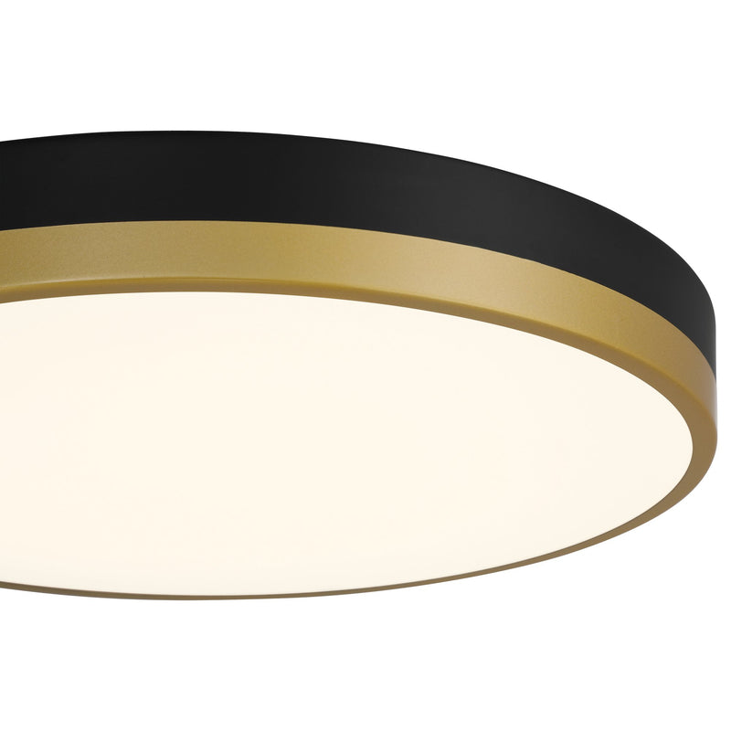 Coco LED Flush Mount in Black W/antique Brushed Brass