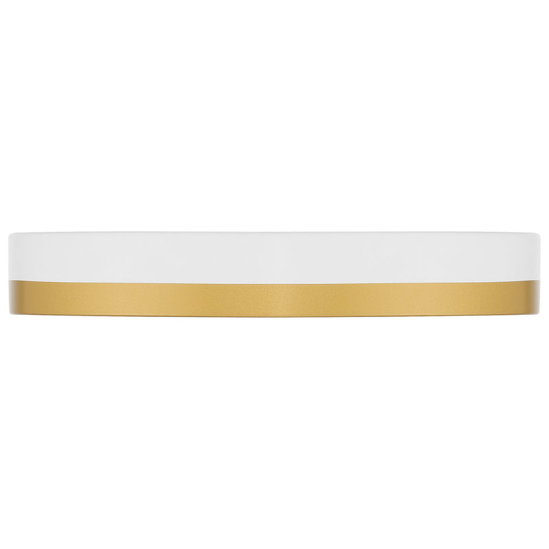 Coco LED Flush Mount in White W/antique Brushed Brass