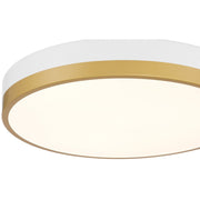 Coco LED Flush Mount in White W/antique Brushed Brass