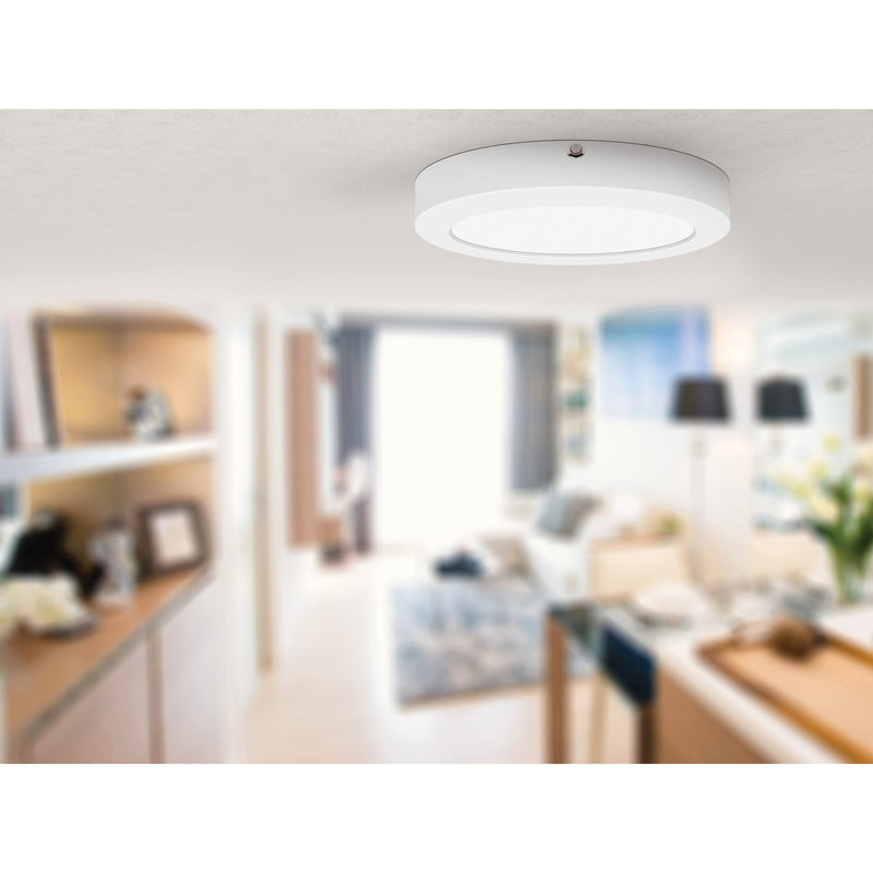 ModPLUS 9" Emergency Backup LED Flush Mount in White