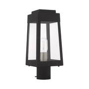 Oslo Small Outdoor Post Light in Black with Brushed Nickel Finish Candle