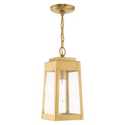 Oslo Small Outdoor Pendant Lantern in Satin Brass