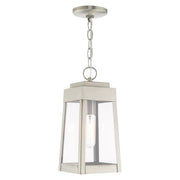 Oslo Small Outdoor Pendant Lantern in Brushed Nickel