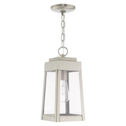 Oslo Small Outdoor Pendant Lantern in Brushed Nickel