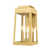 Oslo 3-Light Medium Outdoor Wall Lantern in Satin Brass