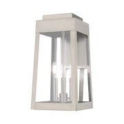 Oslo 3-Light Medium Outdoor Wall Lantern in Brushed Nickel