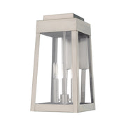 Oslo 3-Light Medium Outdoor Wall Lantern in Brushed Nickel