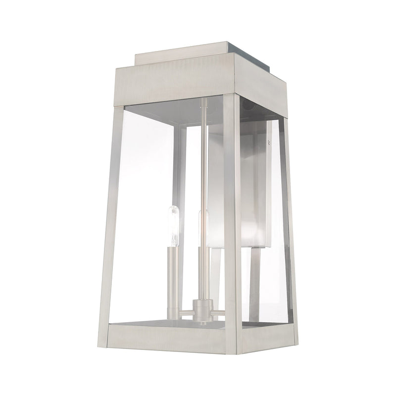 Oslo 3-Light Large Outdoor Wall Lantern in Brushed Nickel