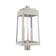 Oslo 3-Light Large Outdoor Post Light in Brushed Nickel