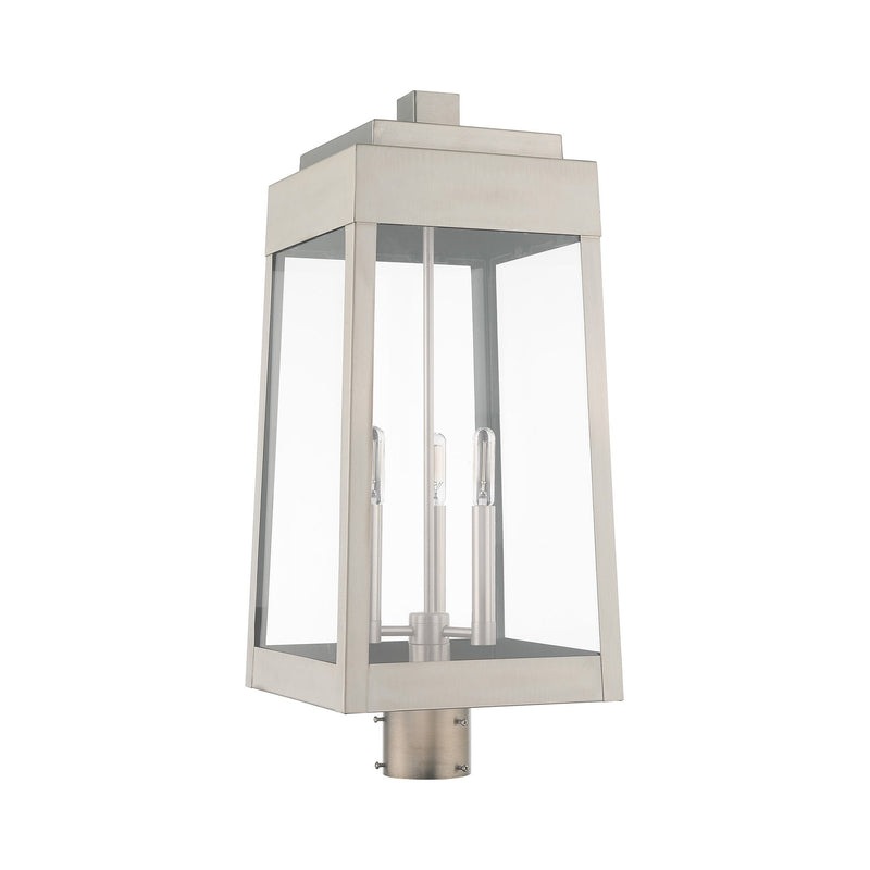 Oslo 3-Light Large Outdoor Post Light in Brushed Nickel