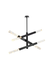 Ari 6-Light Chandelier in Black And Clear