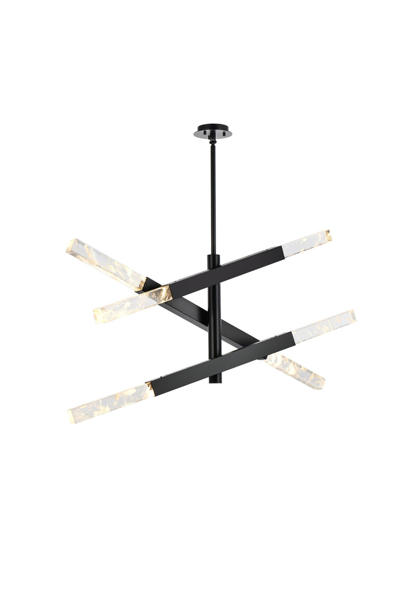Ari 6-Light Chandelier in Black And Clear