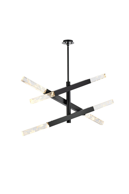 Ari 6-Light Chandelier in Black And Clear