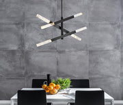 Ari 6-Light Chandelier in Black And Clear