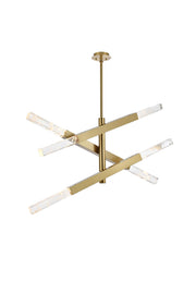 Ari 6-Light Chandelier in Satin Gold And Clear