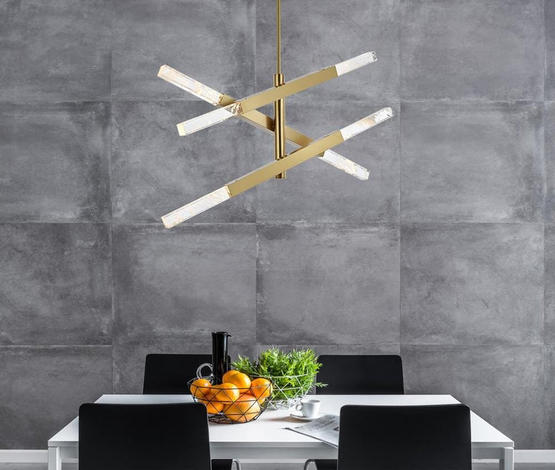Ari 6-Light Chandelier in Satin Gold And Clear
