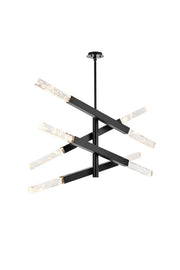 Ari 8-Light Chandelier in Black And Clear