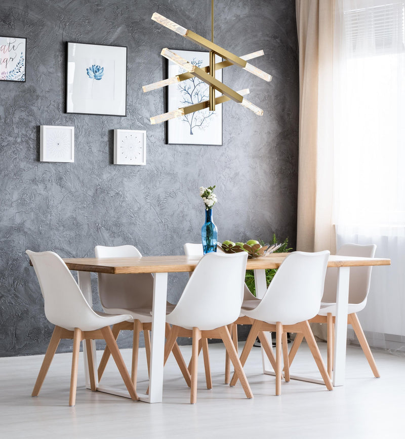 Ari 8-Light Chandelier in Satin Gold And Clear