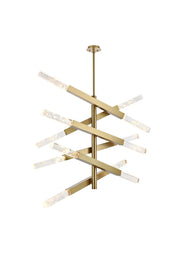 Ari 12-Light Chandelier in Satin Gold And Clear