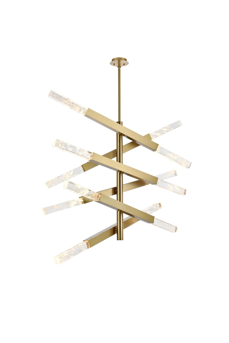 Ari 12-Light Chandelier in Satin Gold And Clear