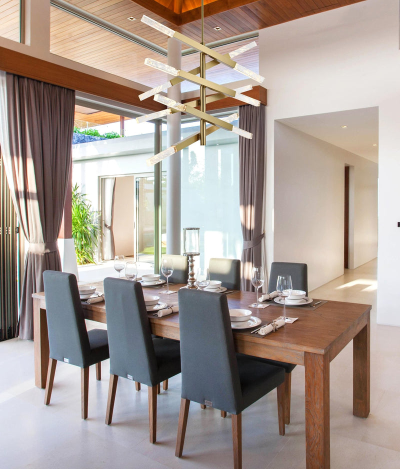 Ari 12-Light Chandelier in Satin Gold And Clear