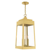 Oslo 3-Light Large Outdoor Pendant Lantern in Satin Brass