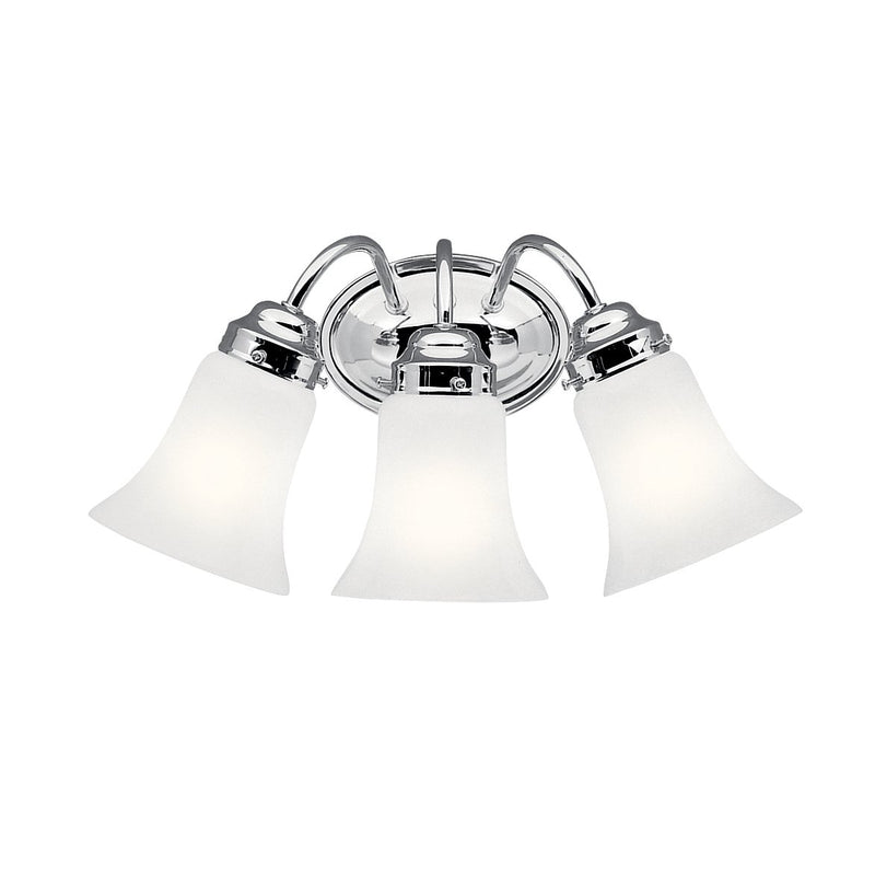 3-Light Bath Vanity Light with Opal Glass in Chrome