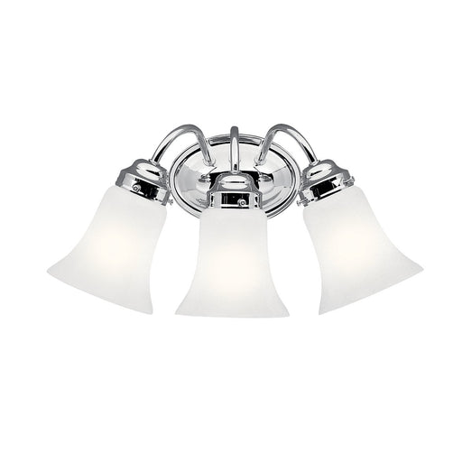 3-Light Bath Vanity Light with Opal Glass in Chrome