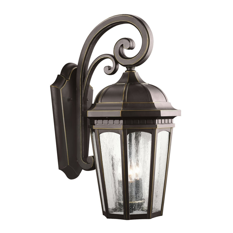 Courtyard 3-Light Medium Outdoor Wall Lantern in Rubbed Bronze